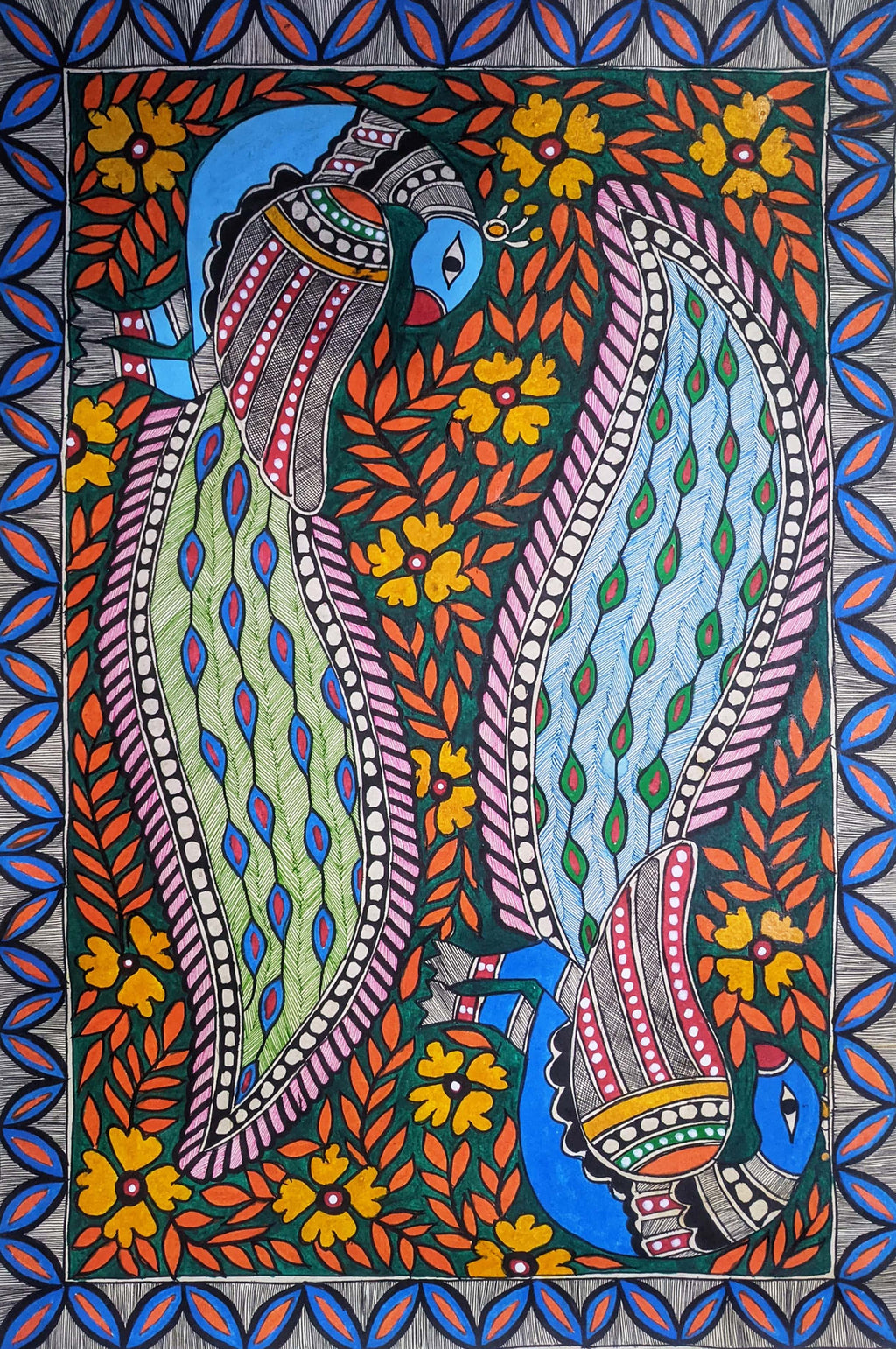 A Peafowl in Madhubani by Ambika Devi Thumbnail
