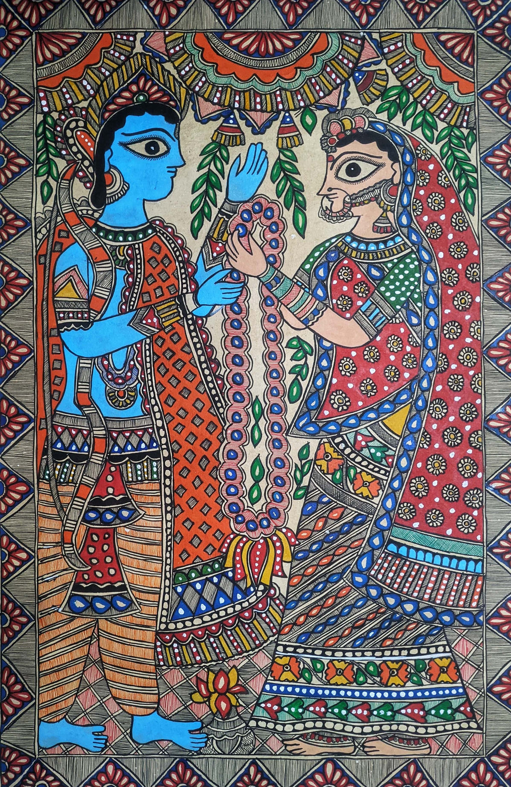 Ram Sita Vivah Ceremony in Madhubani by Ambika Devi Thumbnail