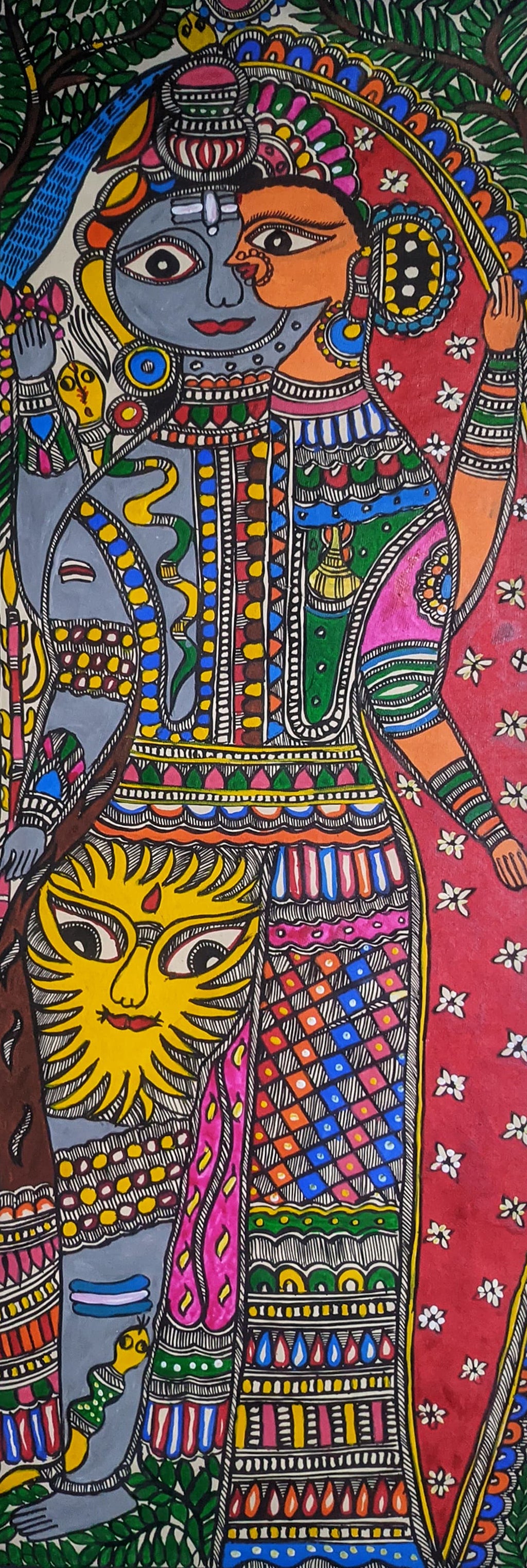 Ardhanareshwar in Madhubani by Ambika Devi Thumbnail