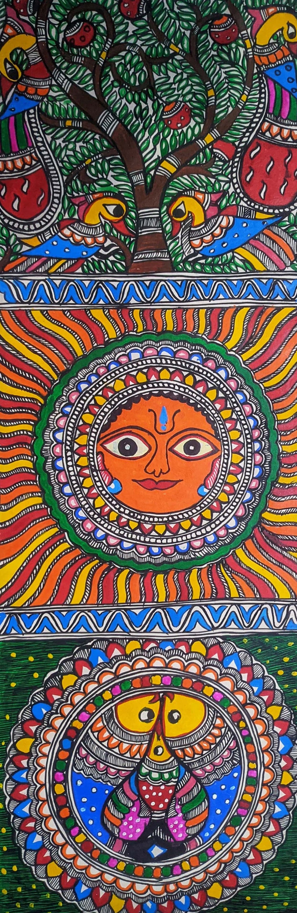 Surya Devta in Madhubani by Ambika Devi Thumbnail