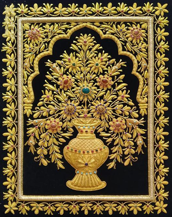 Mughal Inspired Golden Floral Zardozi by Mohd. Bilal Thumbnail