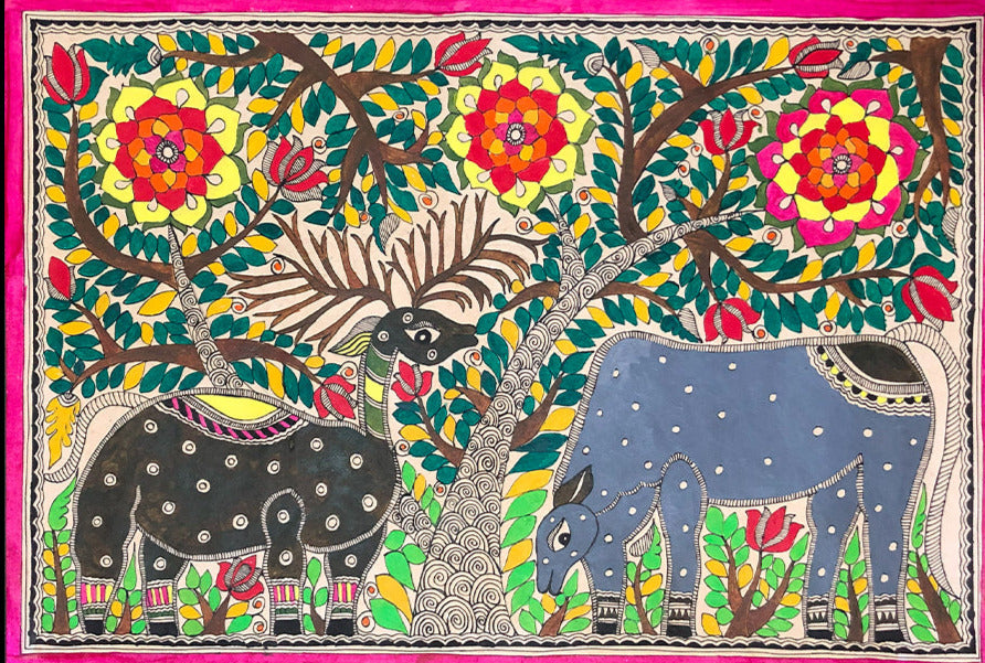 Nature & Animals, Madhubani by Ambika devi Thumbnail