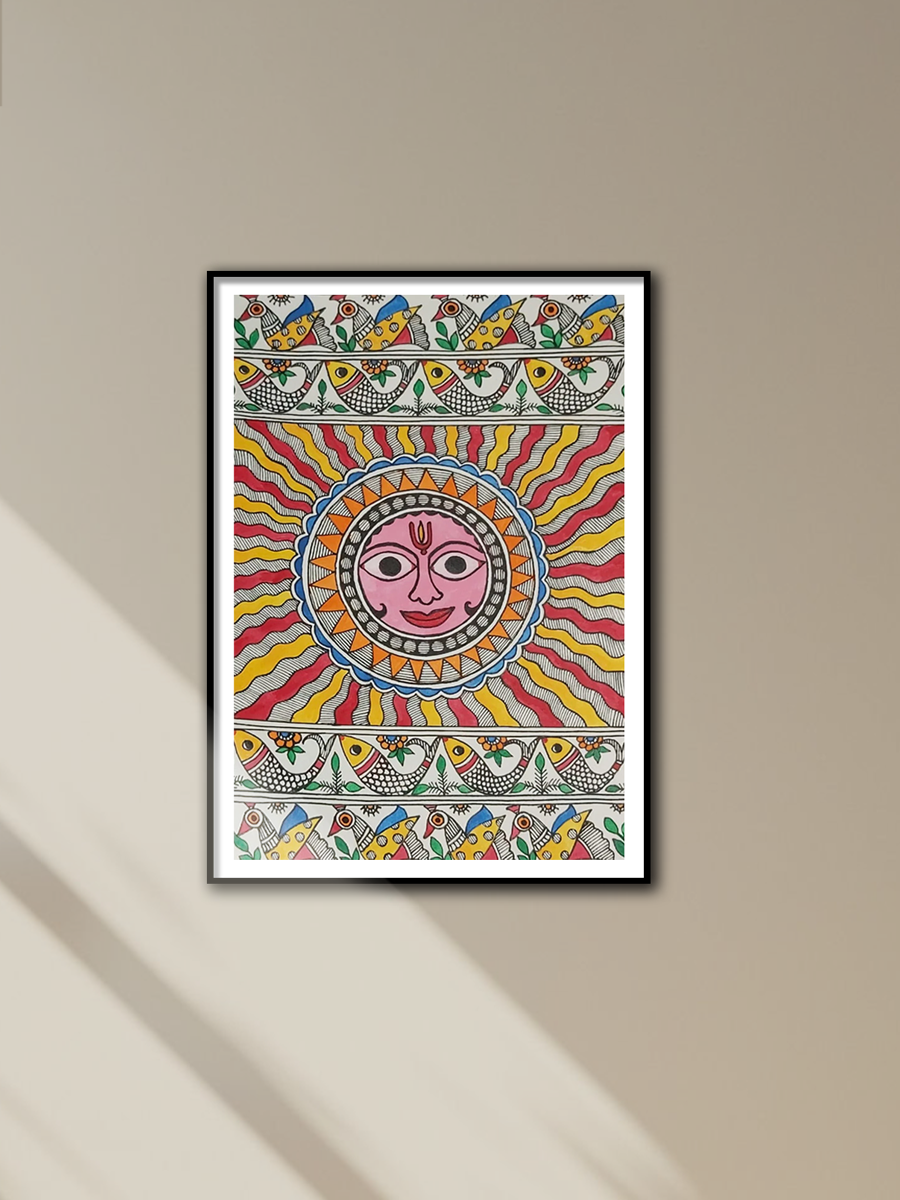 Shop Glowing Sun: Madhubani Artwork by Priti Karn