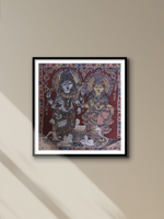 Shop Elegancy of Shiva and Parvati: Kalamkari painting by Sudheer