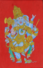Lord Ganesh: Kalamkari painting by Sudheer
