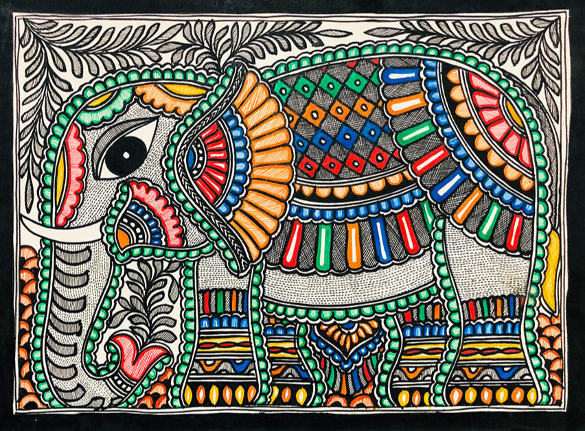 Sacred Grace - Divine splendor in Madhubani, Madhubani Art by Ambika Devi Thumbnail