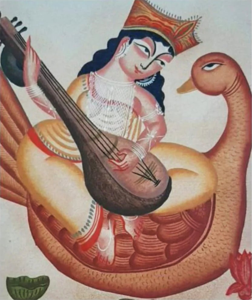 Saraswati's Sanctuary: Kalighat Art by Bapi Chitrakar Thumbnail