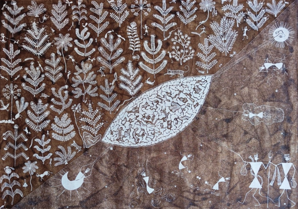 Sheed and Gods: Warli Painting by Anil Wangad Thumbnail