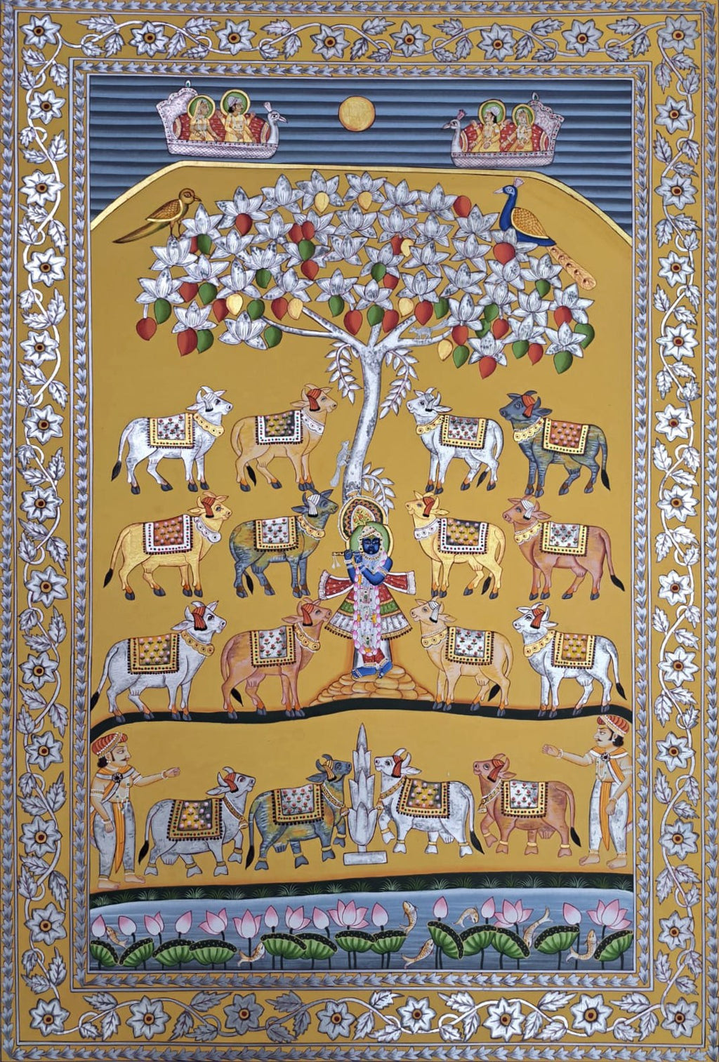 Shrinath Ji with cows In Pichwai by Shehzaad Ali Sherani Thumbnail