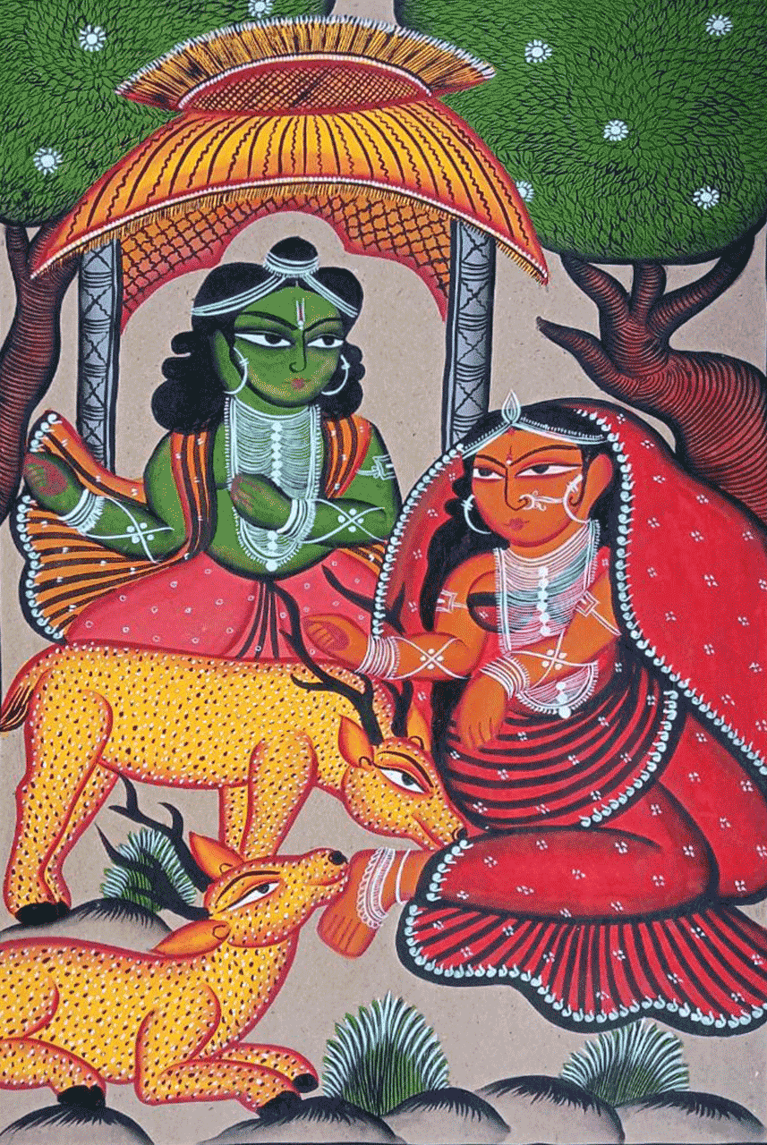 Sita Ram in Bengal Pattachitra by Laila Chitrakar Thumbnail