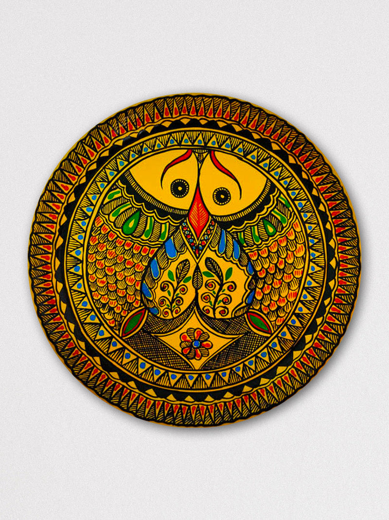 Handmade Madhubani Art Wall Plates For Sale at - Main Image
