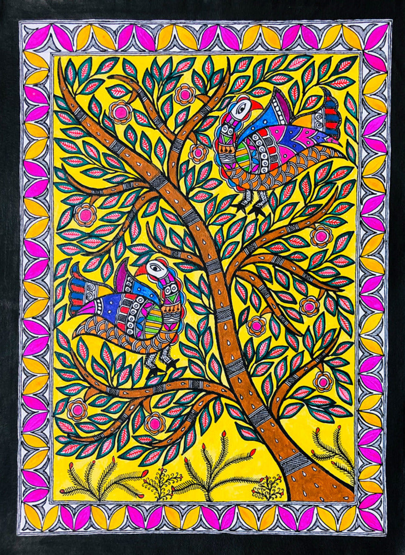 Splendor in Plumage - Nurturing Madhubani Art by Ambika Devi Thumbnail