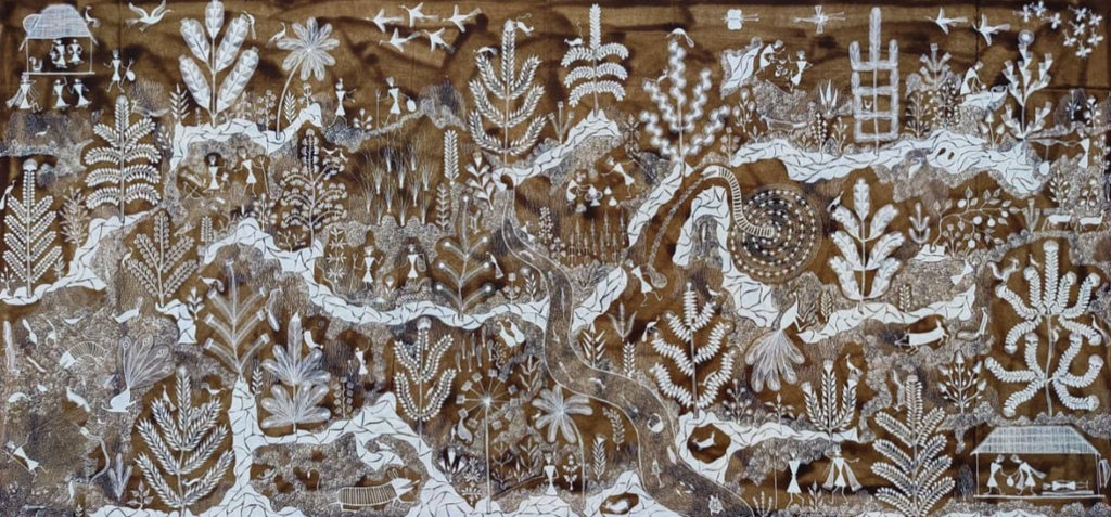 Story of the Mahadev : Warli Painting by Anil Wangad Thumbnail
