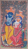 Krishna's Melody: Uttam Chitrakar's Kalighat Reflections