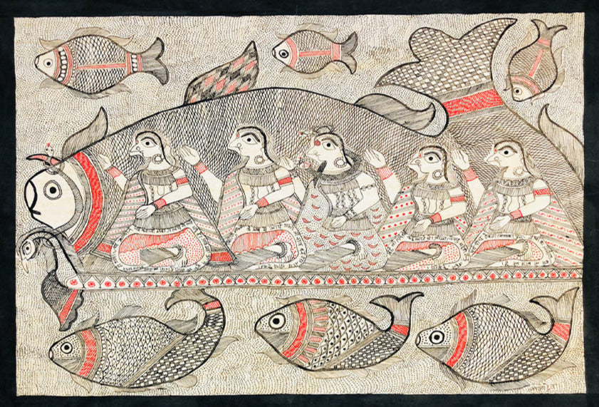 Unity in the Diversity of Natural Beings, Madhubani by Ambika devi Thumbnail