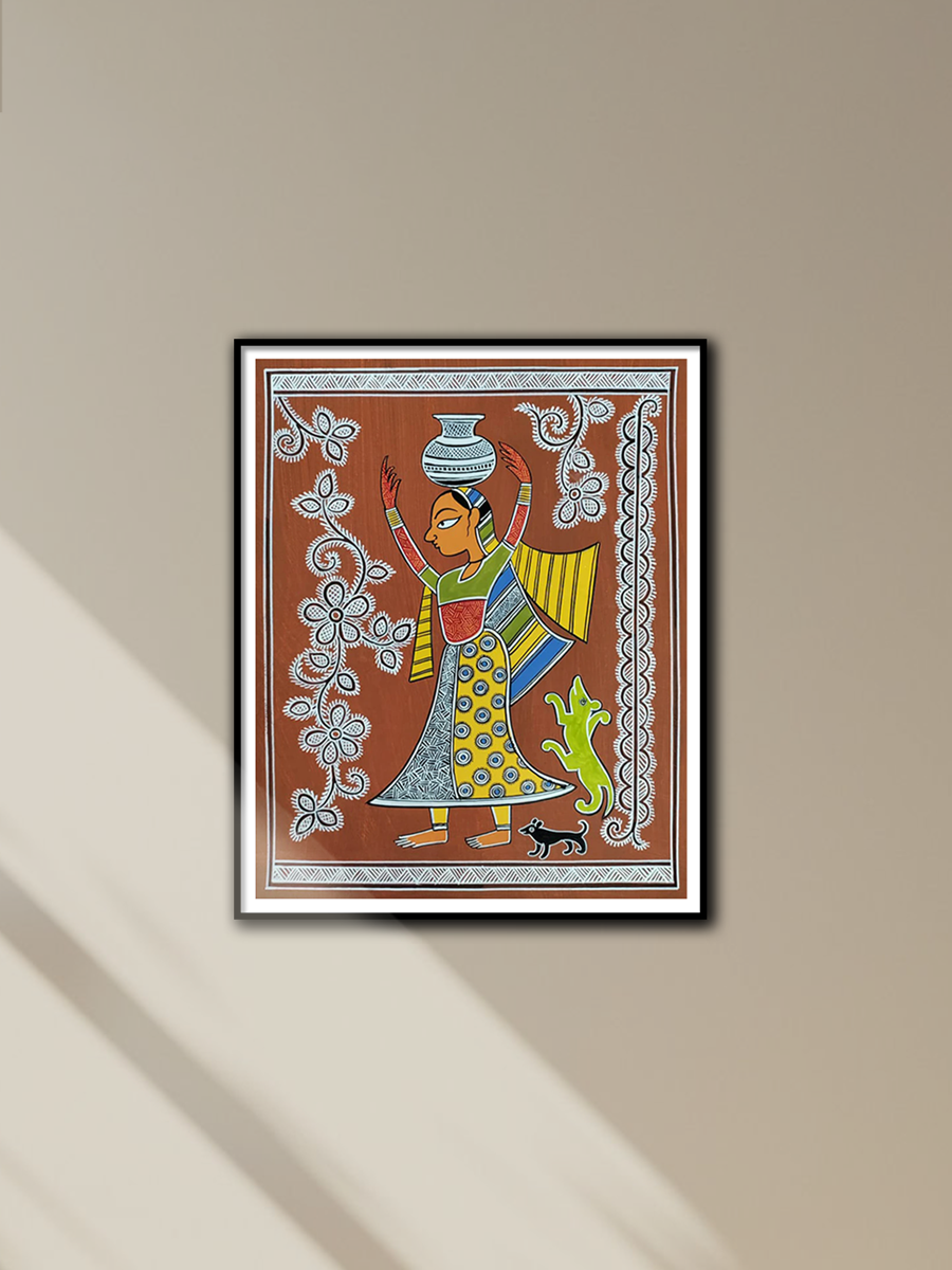 Shop Graceful Tales: A Journey of Woman through the Mandana Tapestrye Mandana Painting by Vidya Devi Soni