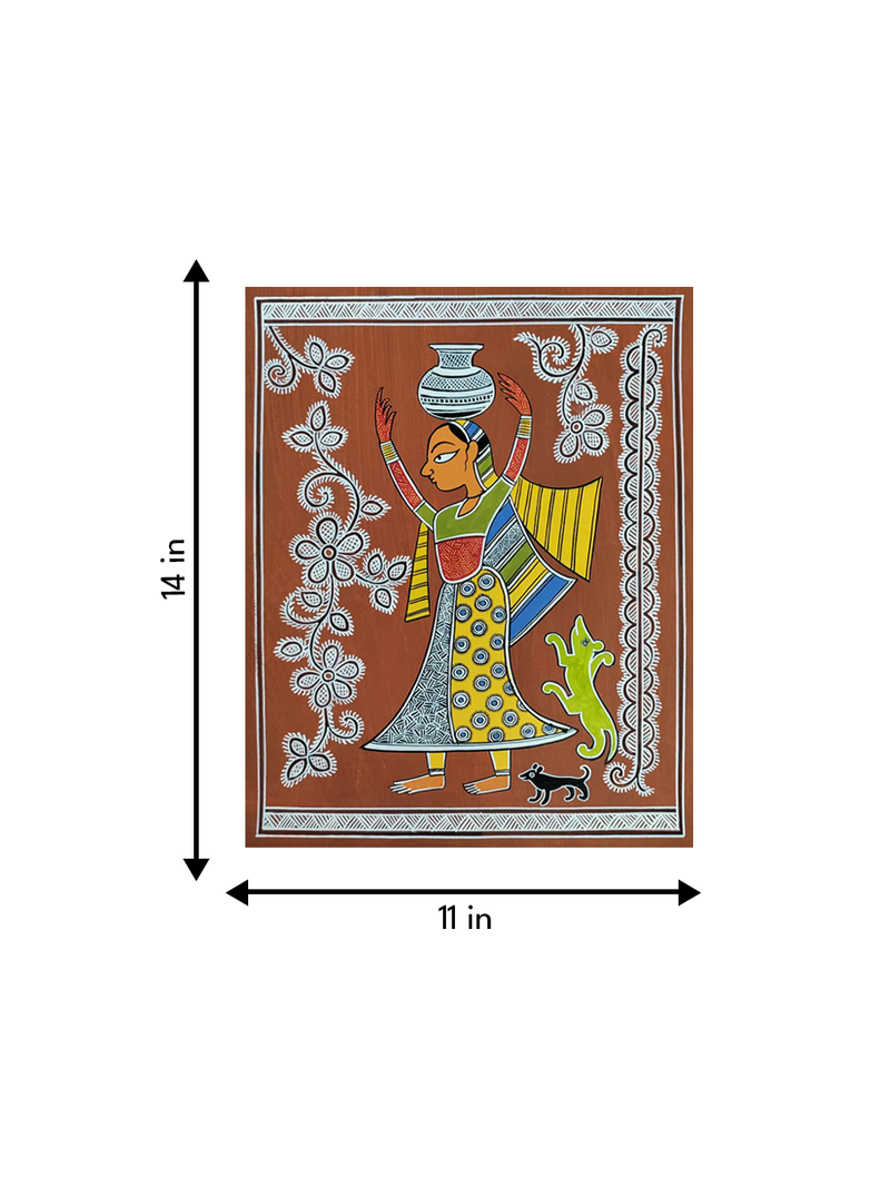 Graceful Tales: A Journey of Woman through the Mandana Tapestrye Mandana Painting by Vidya Devi Soni