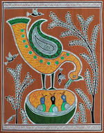 Buy Nurturing Symphony: Nest of Love Mandana Painting by Vidya Devi Soni