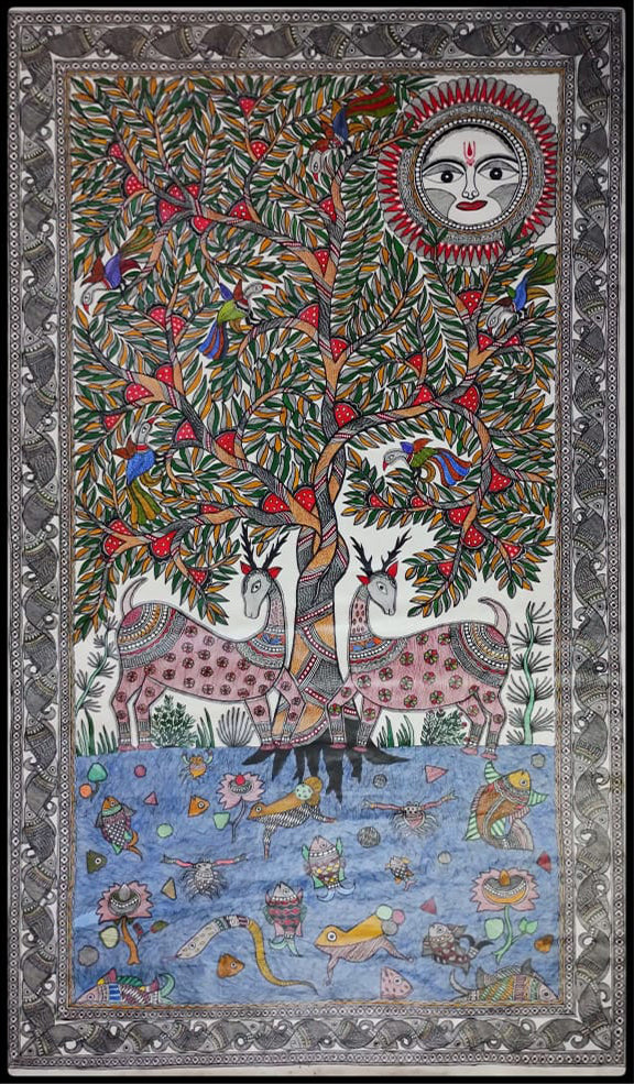 Vivid Serenity: Exploring Madhubani, the Living Canvas of Nature, by Ambika Devi Thumbnail