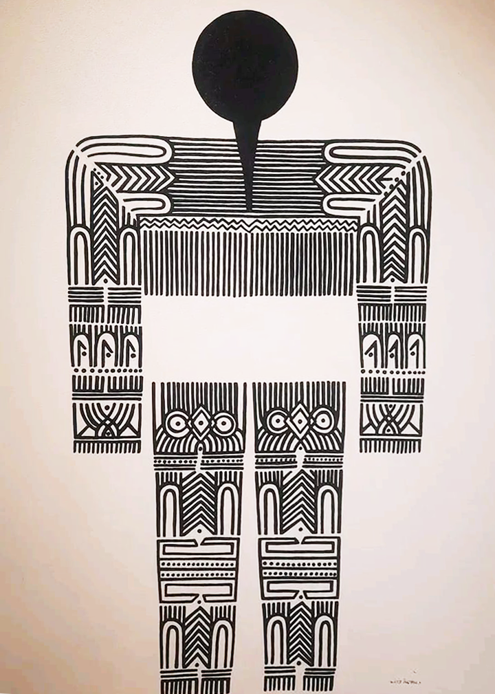 Woman in Baiga art by Manoj Tekam Thumbnail