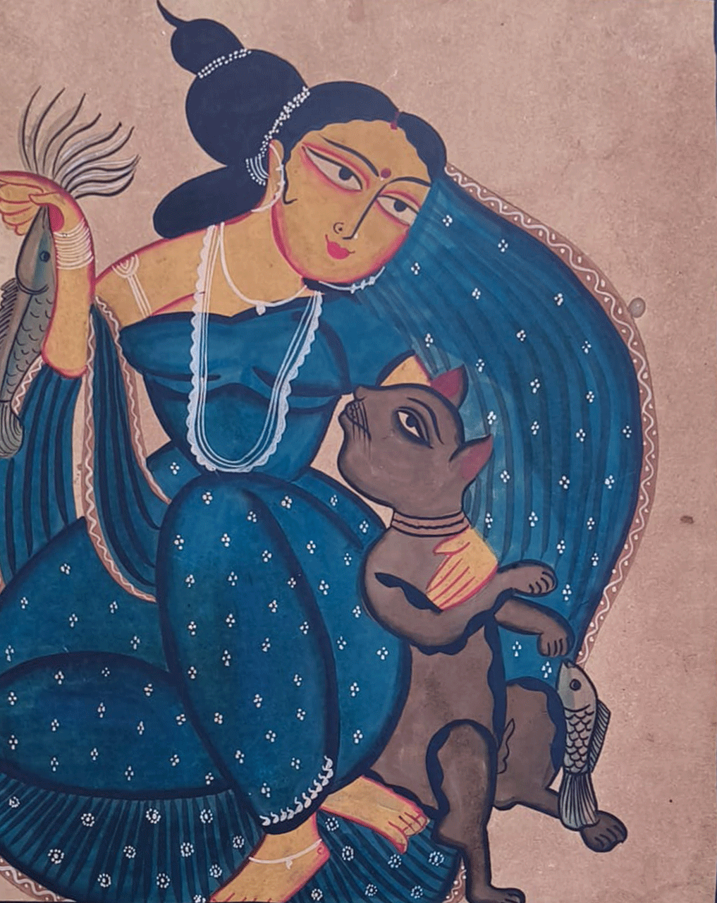 Woman in Bengal Pattachitra by Laila Chitrakar Thumbnail