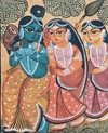Buy Krishna and Radha in Kalighat by Hasir Chitrakar