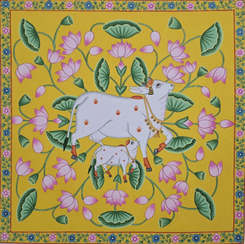 buy Lotus Dance: Majestic Cow Artistry by Shehzaad Ali Sherani