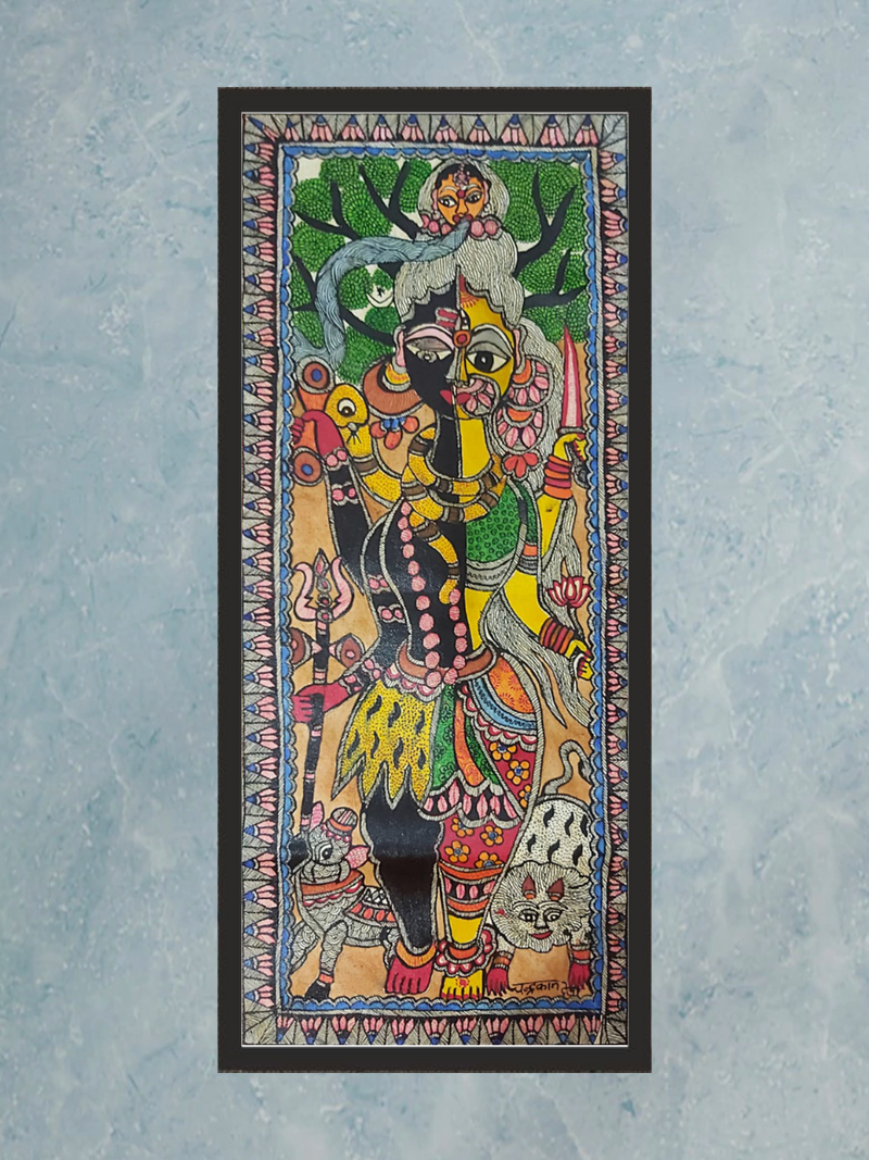 Shop Harmony of Ardhanarishvara: Madhubani painting by Priti Karn
