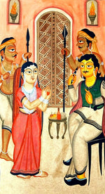 Babu and Bibi in Kalighat Art by Bapi Chitrakar