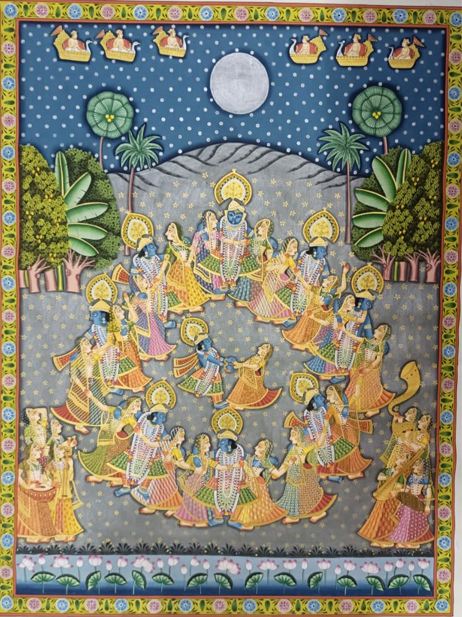 Sharad Purnima, Pichwai Painting by Sushil Soni Thumbnail