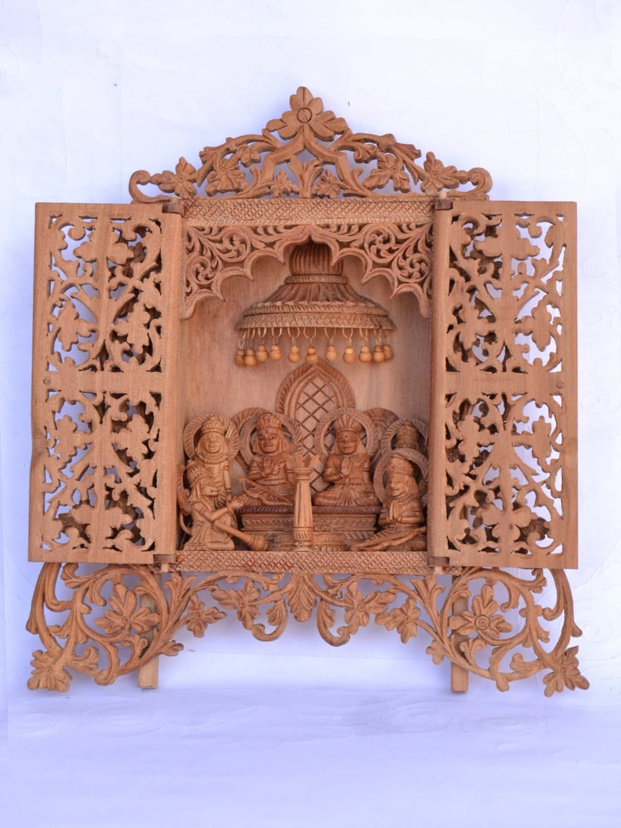 Shri Ram Darbar Sandalwood Miniature Artwork by Om Prakash