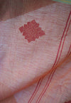 KOLUM - Orange & Pink Handwoven Cotton Saree-Jiyo - Sarees