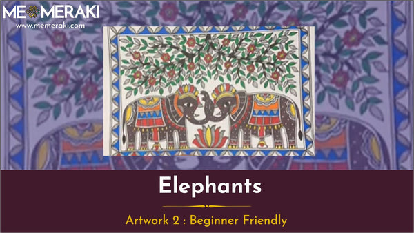Elephant Madhubani Painting Masterclass Lesson Image