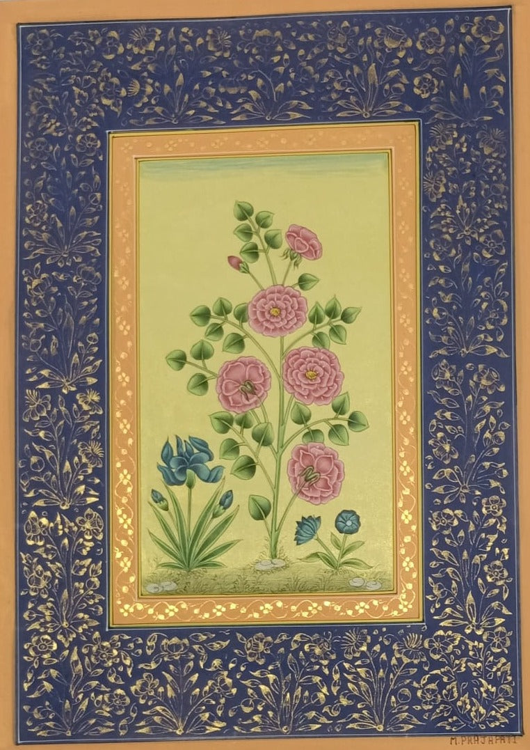 Buy Mughal flowers Miniature style by Mohan Prajapati – MeMeraki.com