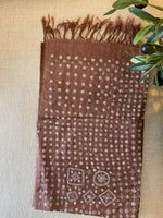 Sujani Hand embroidered Silk Stole, sienna-