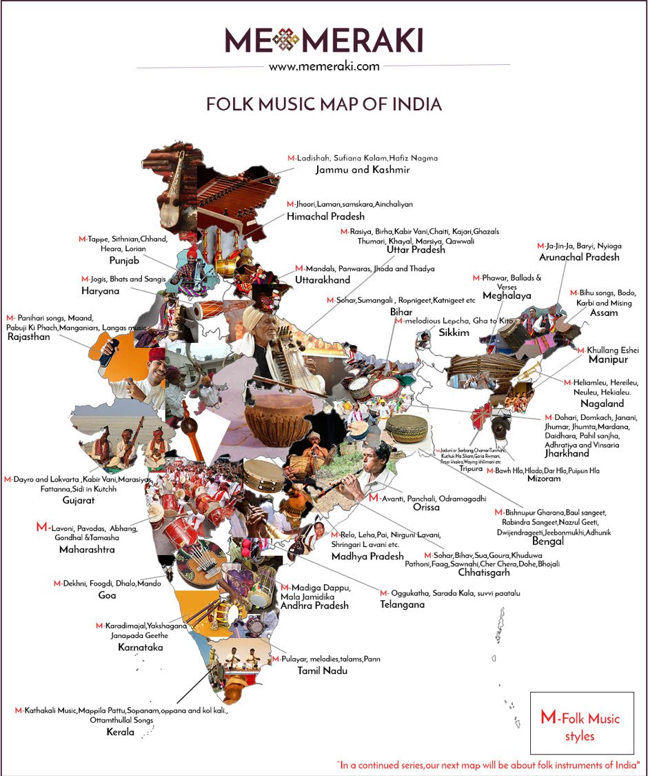 India's Folk Music Styles: A Map - MeMeraki.com