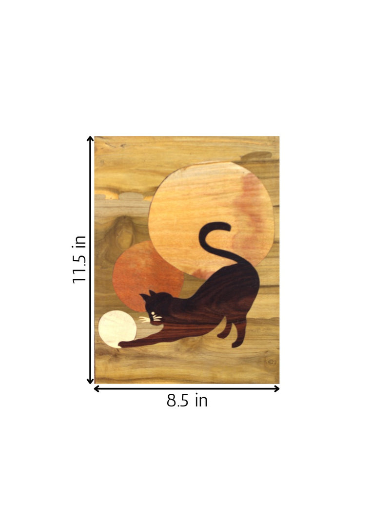 Cat In Mysore Wood Inlay