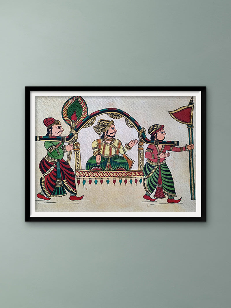 Buy Raja Janak's Palkhi: Chitrakathi Painting by Chetan Gangavane