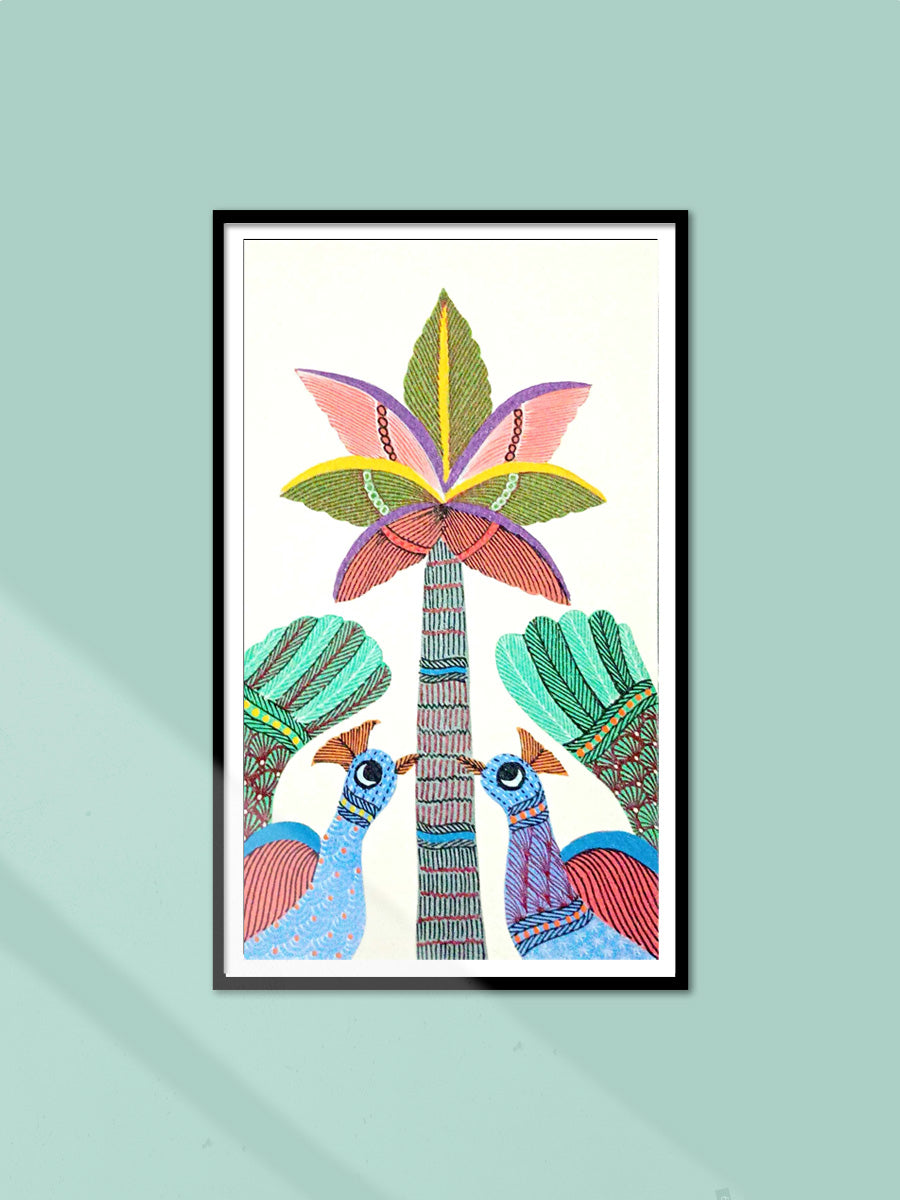 Shop Palm Tree and Peacocks in Gond by Kailash Pradhan