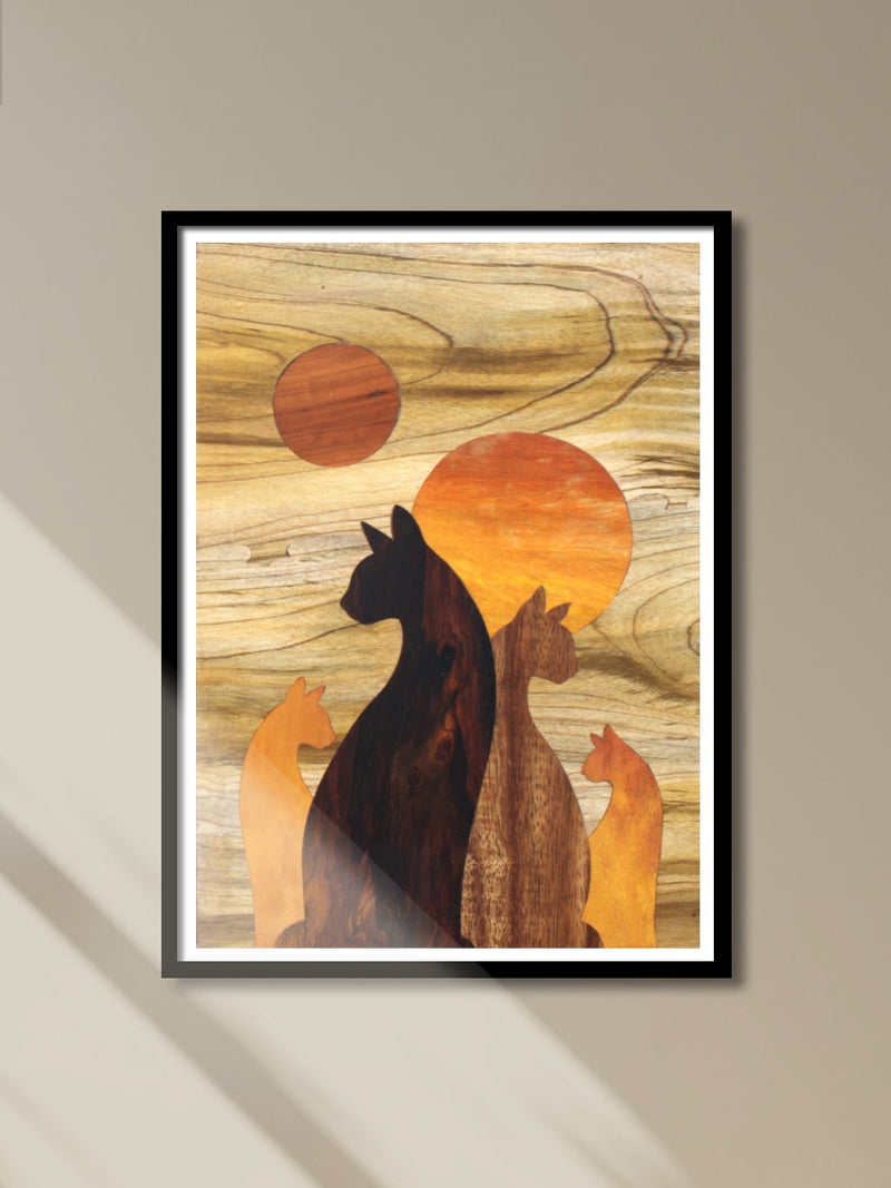 Buy Wooden Cat Inlay Design