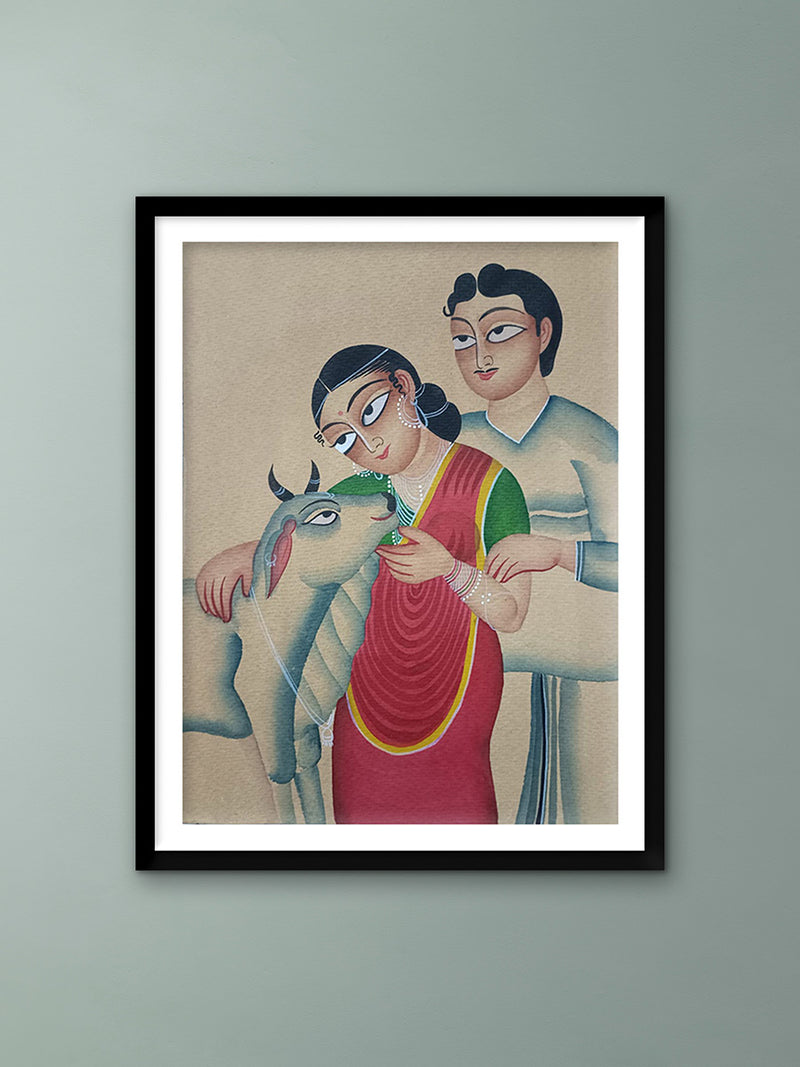 Buy A couple with cow In Kalighat by Anwar Chitrakar