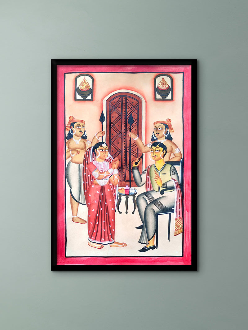 Buy Aristocratic Babu and Biwi In Kalighat by Hasir Chitrakar