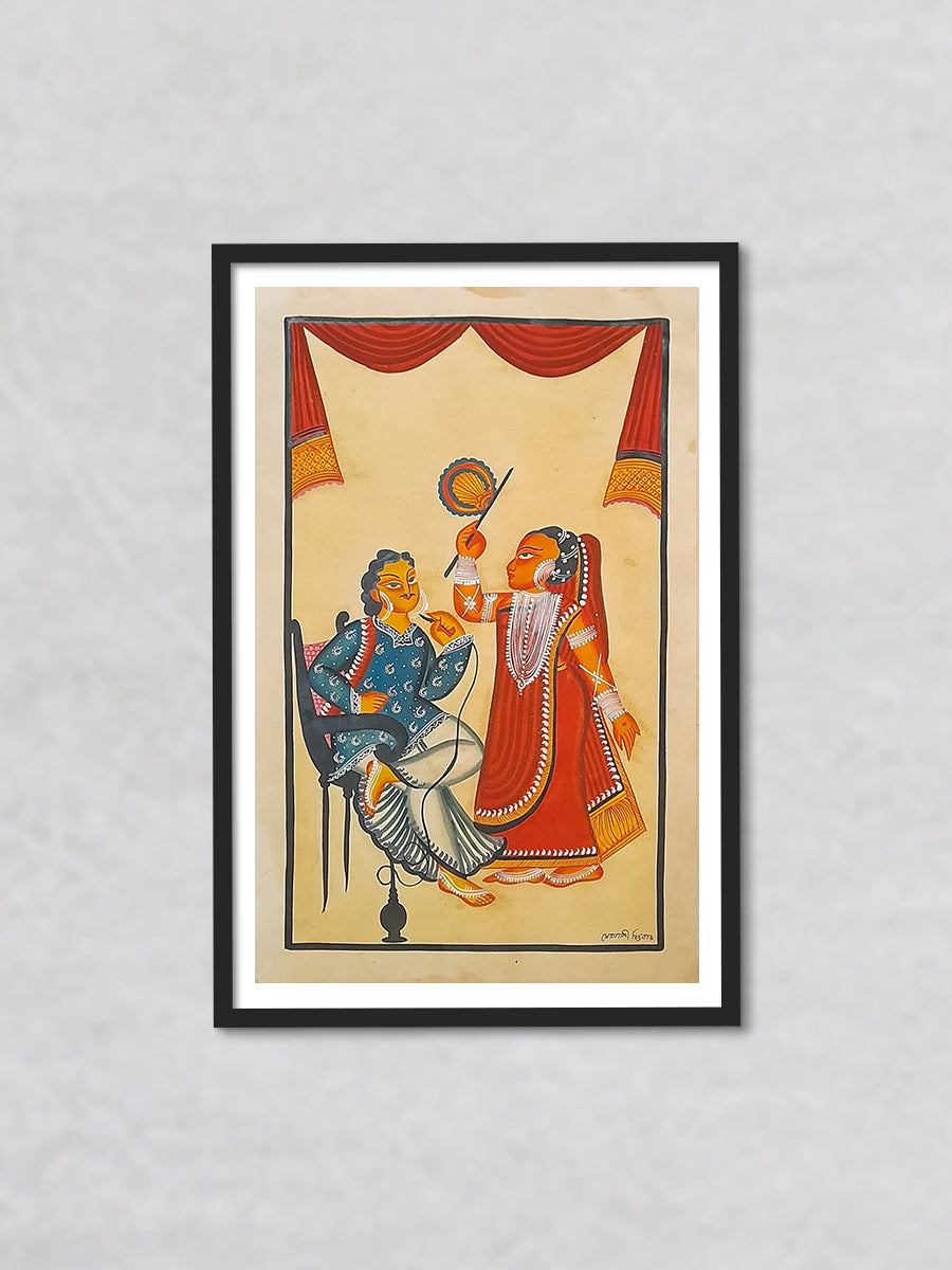 Buy Babu and Bibi A Tale of Joyful Connection A Khalighat Painting by Sonali Chitrakar