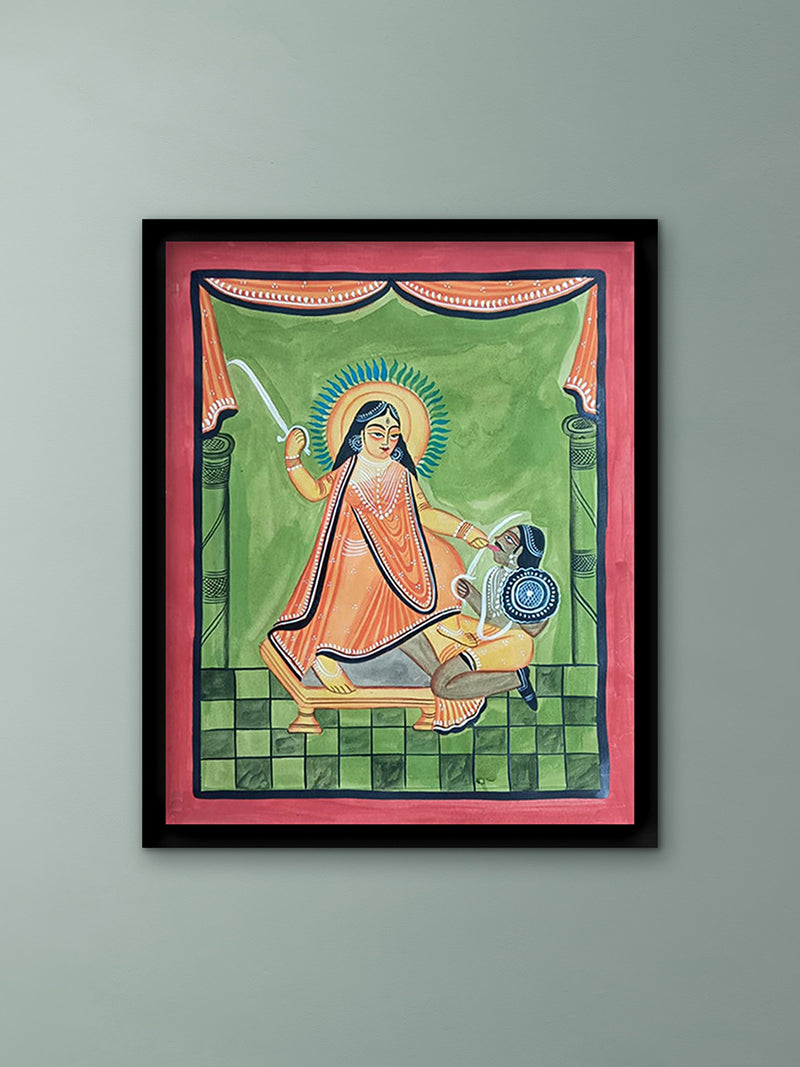 Buy Bagalamukhi Pulling the tongue of an asura in Kalighat by Manoranjan Chitrakar