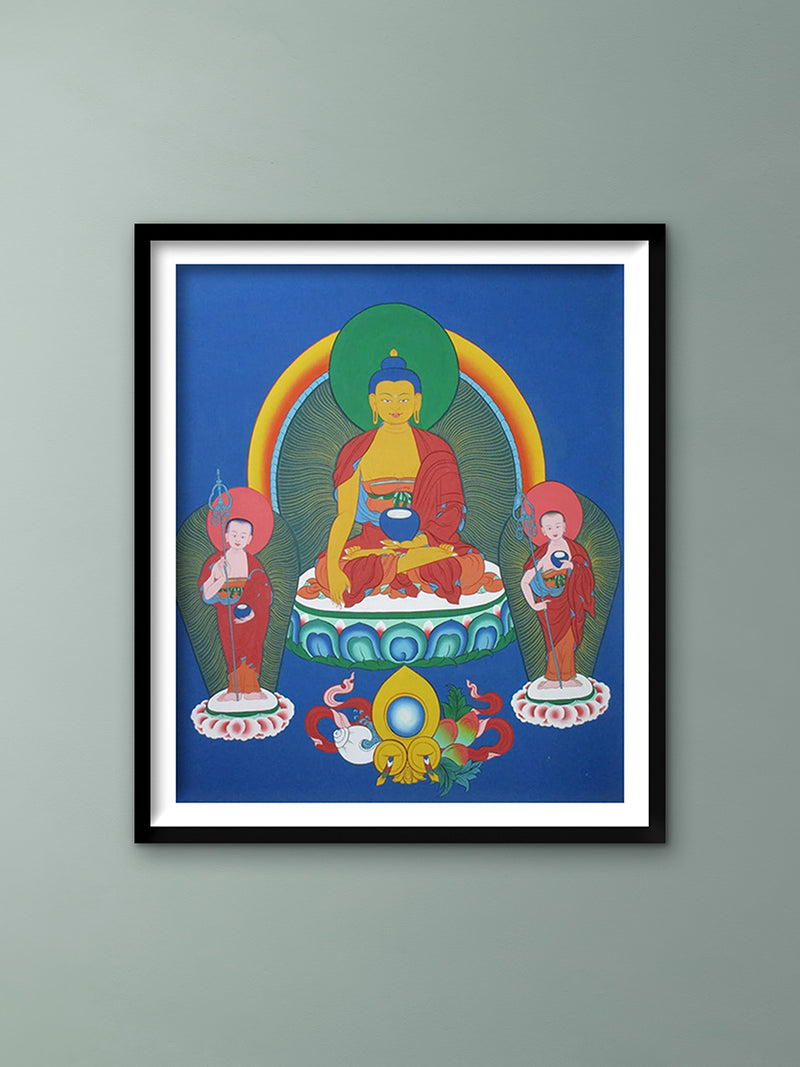 Buy Buddha with Disciples: Thangka Painting by Krishna Tashi Palmo
