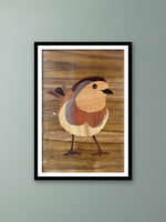 Buy Dark brown belly sparrow in Wood Inlay by Mohan Kumar