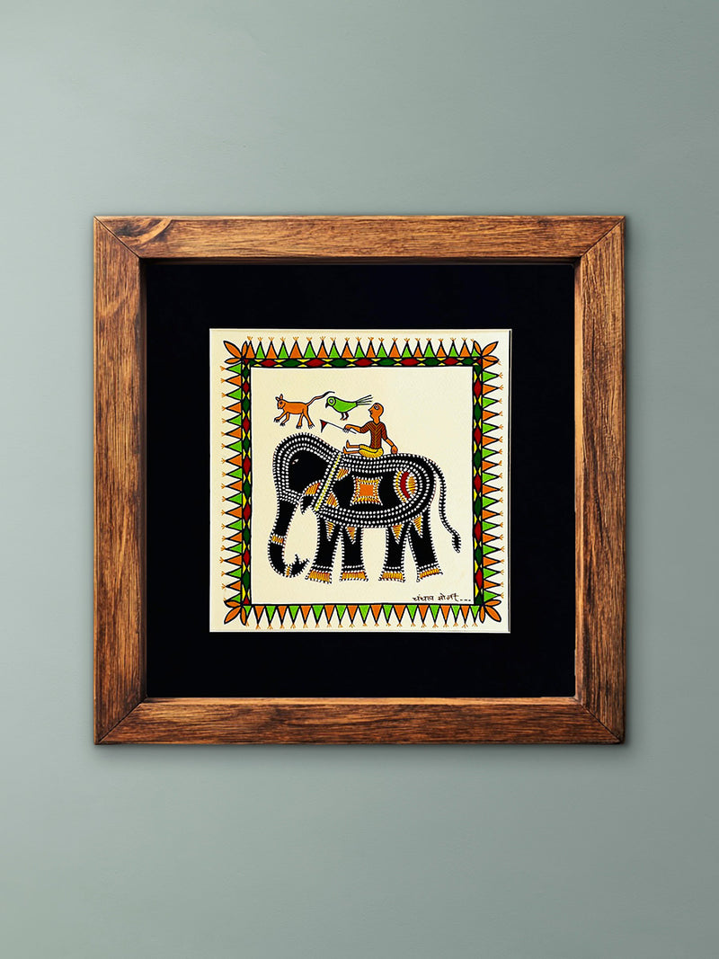Buy Elephant Ride In Pithora Art by Chanchal Soni