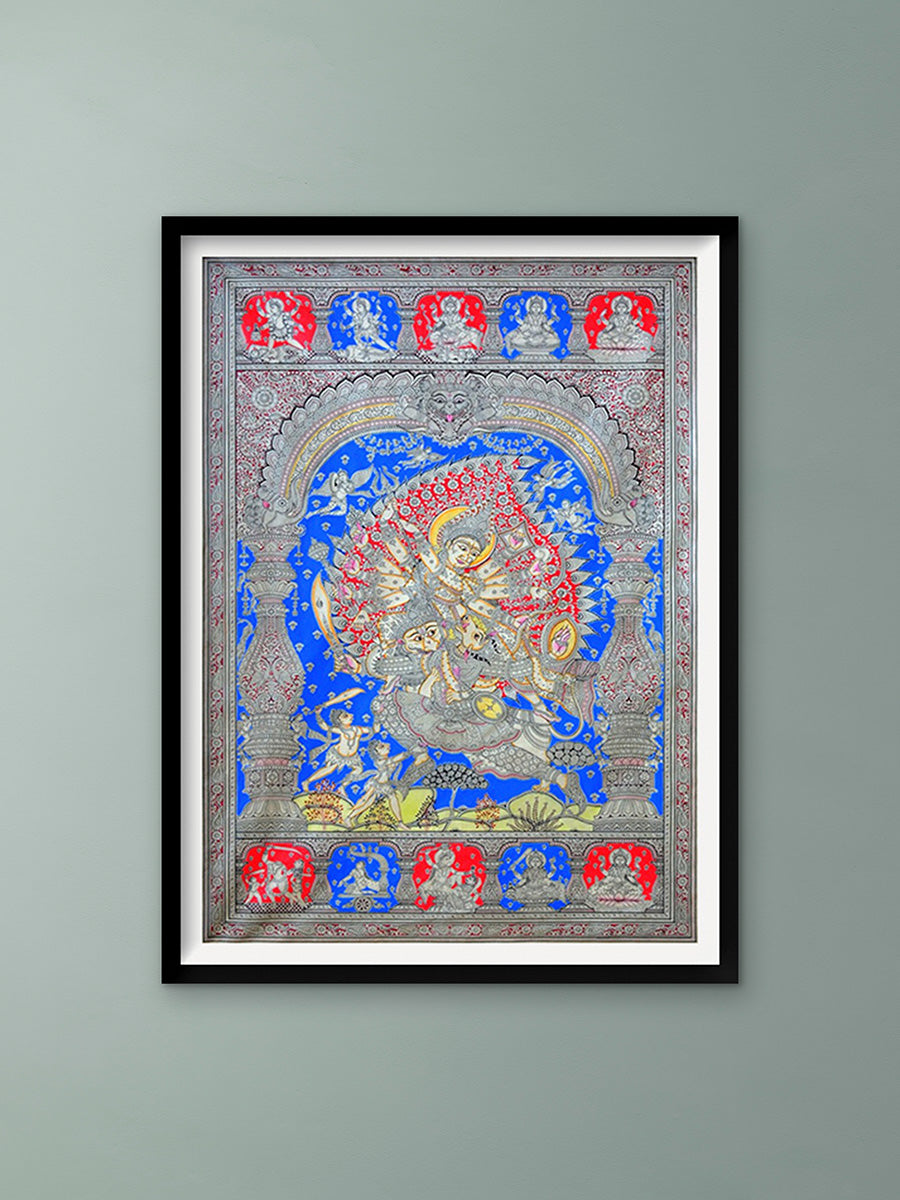 Buy Goddess Durga as Mahishasura Mardini in Odisha Pattachitra by Gitanjali Das