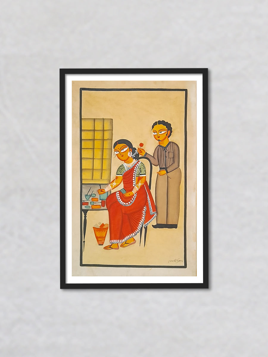 Buy Harmony of Creativity Intimacy and Artistry on a Khalighat Canvas by Sonali Chitrakar