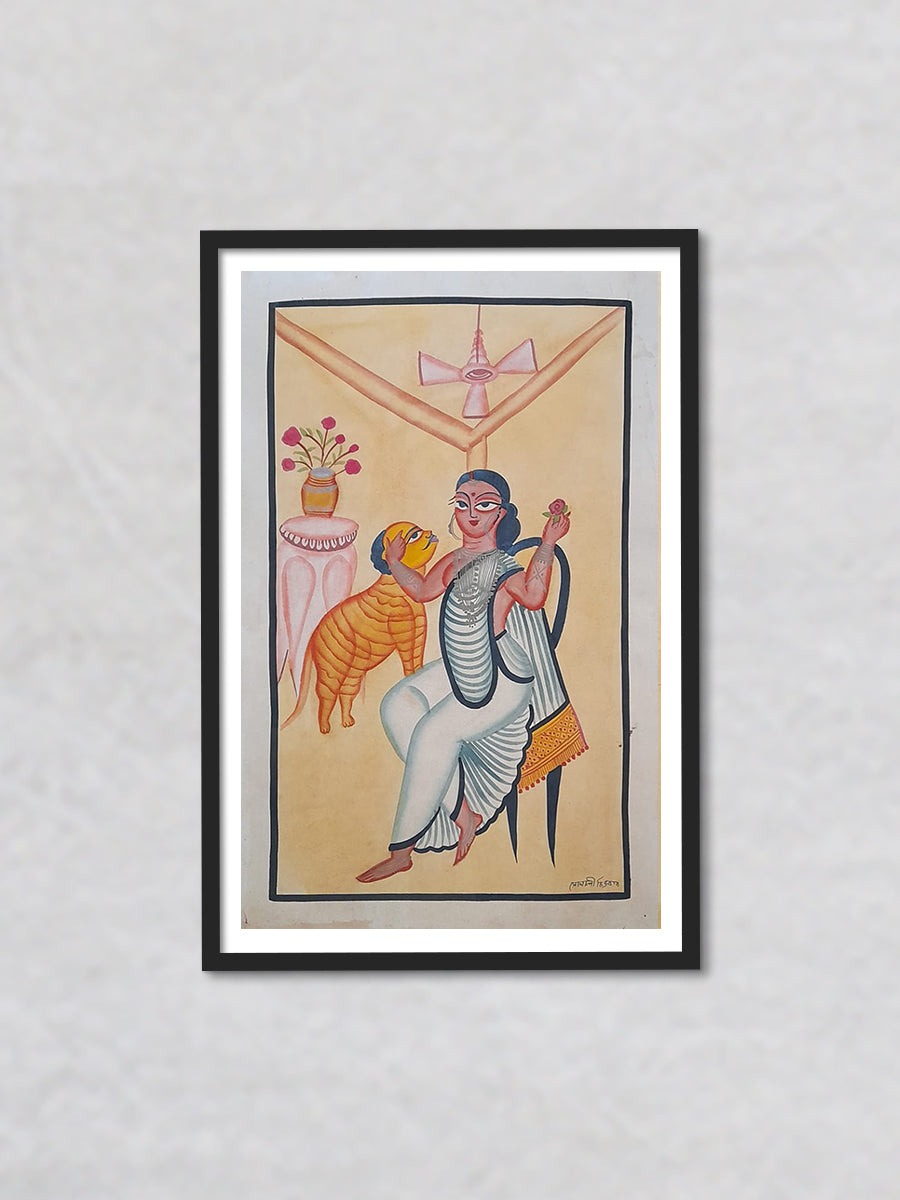 Buy In the Petal of Love A Khalighat Painting of Domestic Harmony by Sonali Chitrakar